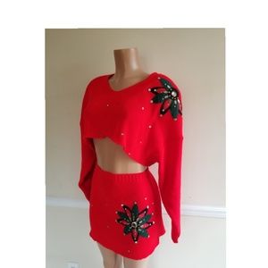 Vintage Sweater Skirt Set